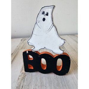 Ghost boo sign Halloween decor‎ wooden